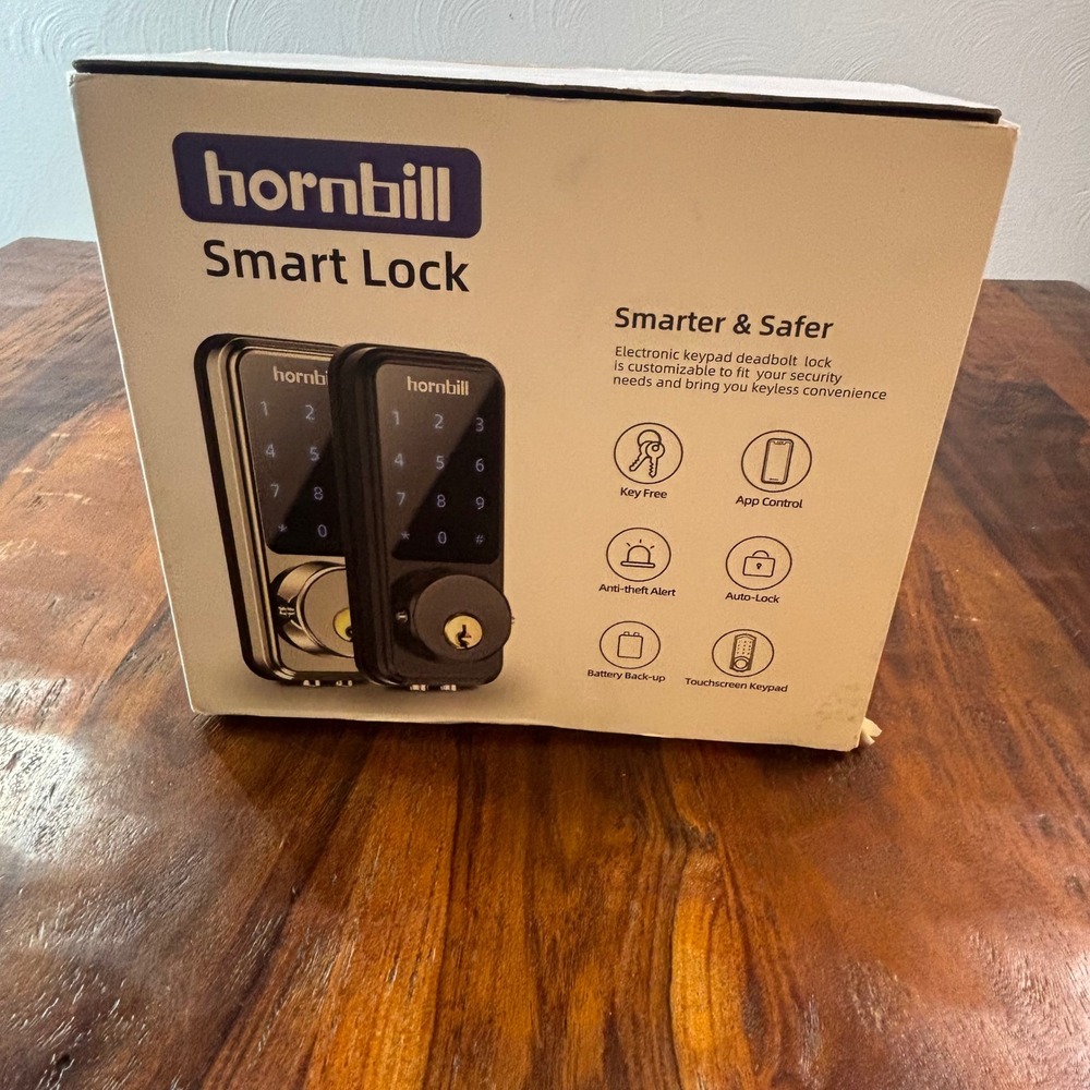Hornbill Smart Lock Electronic Keypad Deadbolt App Control Black HBUS-MD-BLK-KIT